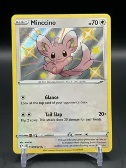 Minccino SV093/SV122 Shining Fates Shiny Vault Rare Shiny Holo Pokemon Card LP - Image 1