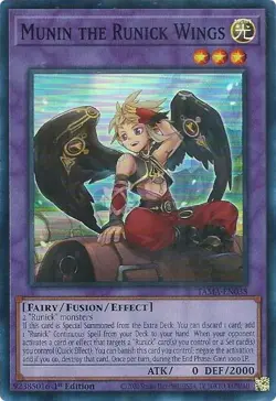 TAMA-EN038 Munin the Runick Wings 1st Edition Super Rare Near Mint YuGiOh TCG - Image 1