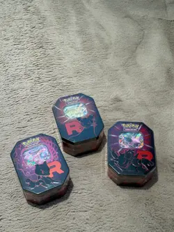 POKEMON TCG Scarlet & Violet Destined Rivals Team Rocket Tins Art Set X3 Sealed - Image 2