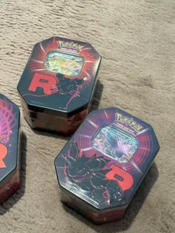 POKEMON TCG Scarlet & Violet Destined Rivals Team Rocket Tins Art Set X3 Sealed - Image 4