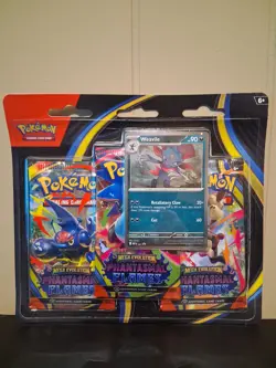 Pokemon TCG Mega Evolution Phantasmal Flames Booster Packs 3-Pack w/ Weavile - Image 2