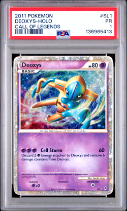 PSA 1 PR 2011 Pokemon Call of Legends SHINY Deoxys Holo Foil Rare SL1 - Image 1