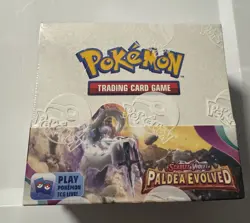 Pokemon TCG Paldea Evolved Booster Box Sealed With Clear Box Protector - Image 1