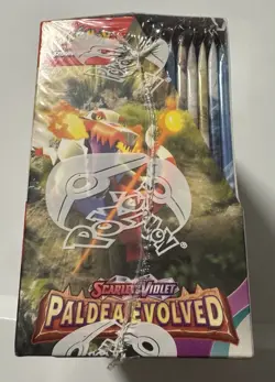 Pokemon TCG Paldea Evolved Booster Box Sealed With Clear Box Protector - Image 4