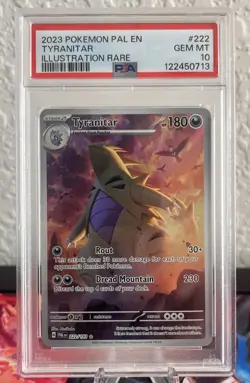 2023 POKEMON PAL EN-PALDEA EVOLVED ILLUSTRATION RARE #222 TYRANITAR PSA 10 - Image 1