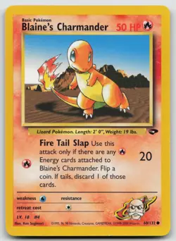 Pokemon Card Blaine's Charmander Common Gym Challenge 060/132 - Image 1