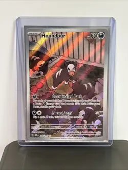Pokemon TCG Houndour Sv03: Obsidian Flames Holo Illustration Rare Card 204/197 - Image 1