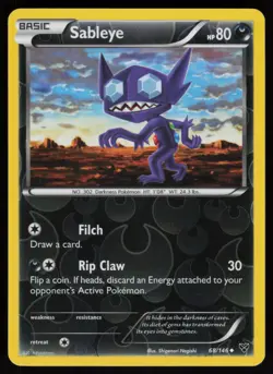 Reverse Holo Sableye 68/146 XY Base Set Shigenori Negishi Art Pokemon TCG Card - Image 1