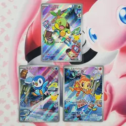 Piplup 042 + Chimchar 041 + Turtwig 040 - First Partner Pokemon Cards - #L222 - Image 1