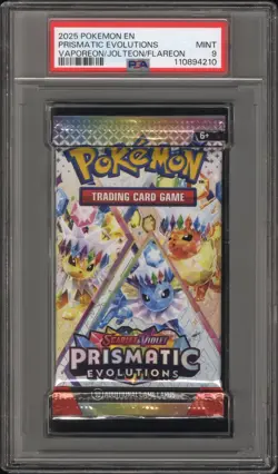 Pokemon S&V Prismatic Evolutions Vaporeon / Jolteon / Flareon Pack PSA 9 Mint - Image 1