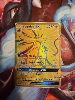 Pokemon - Solgaleo gX (Hidden Fates) Shiny Full Art Gold Promo SM104a NM - Image 1