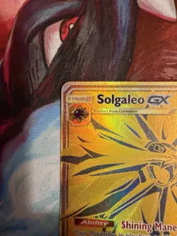 Pokemon - Solgaleo gX (Hidden Fates) Shiny Full Art Gold Promo SM104a NM - Image 2