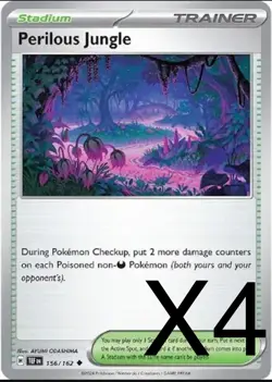 Pokemon Playset x4 Perilous Jungle SV05: Temporal Forces #156/162 NM - Image 1