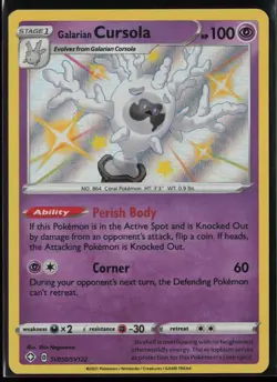 Galarian Cursola SV050/SV122 Pokemon Shining Fates Shiny Vault Shiny Rare NM - Image 1