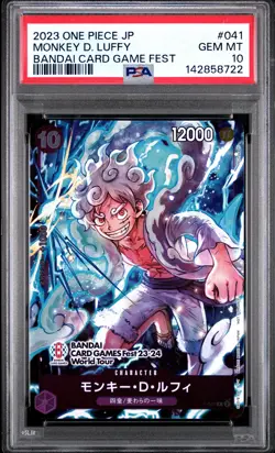 2023 ONE PIECE JPN PROMOS BANDAI CARD GAME FEST #041 MONKEY D. LUFFY PSA 10 - Image 1