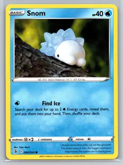 Snom 084/264 Fusion Strike Water Type Basic Worm Pokemon TCG Collectible Card - Image 1