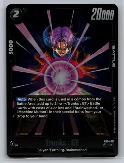 Dragon Ball Super Card Game Ultra Limit #FB04-113R Trunks : GT Foil - Image 1