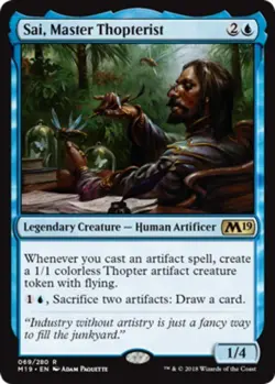 x1 Sai, Master Thopterist R MTG Core Set 2019 M/NM, English - Image 1