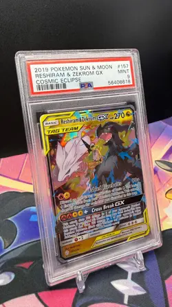 2019 Pokemon - Sun & Moon Cosmic Eclipse - Reshiram & Zekrom GX 157/236 - PSA 9 - Image 4