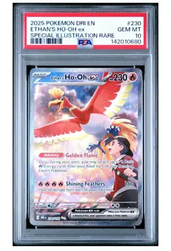 2025 Pokemon Destined Rivals Ethan's Ho-Oh ex #230/182 PSA 10 - Image 2
