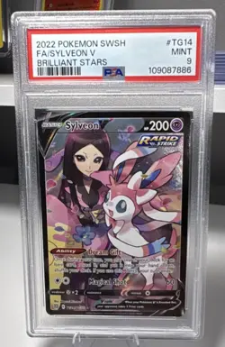 Pokemon TCG 2022 Sylveon V TG14 Brilliant Stars PSA 9 English - Image 1