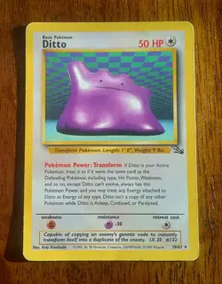 Ditto Basic Rare 18/62 1999 Pokemon Fossil Played - Image 2