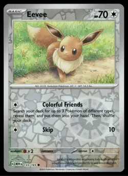 Eevee 133/165 Common 151 Pokemon Reverse Holo Near Mint - Image 1