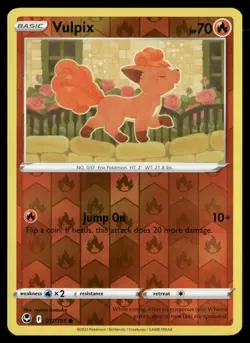 Vulpix 017/195 Common Silver Tempest Pokemon Reverse Holo Near Mint - Image 1