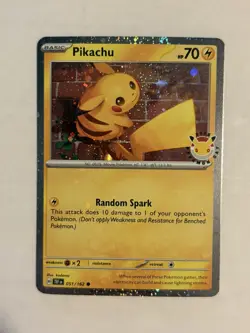 Pokemon TCG Pikachu 051/162 30th Anniversary 2026 Pokemon Day Promo Cosmos Holo - Image 1