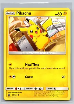 Pikachu 55/236 Unified Minds Electric-Type Basic Common Pokemon TCG Collectible - Image 1