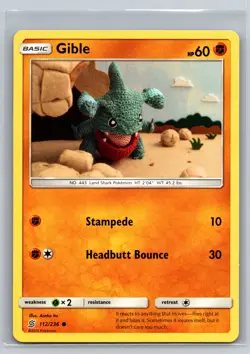 Gible 112/236 Unified Minds Fighting-Type Basic Land Shark Stampede Pokemon TCG - Image 1