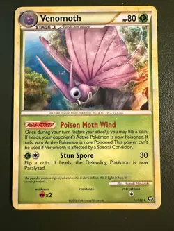 Pokemon TCG Venomoth 11/102 HS—Triumphant HGSS4 LP - Image 1
