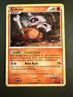 Pokemon TCG Cubone 60/102 HS—Triumphant HGSS4 LP - Image 1
