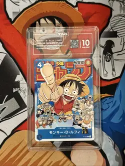 TAG GEM MINT 10 (959) MONKEY D. LUFFY #P-033 ONE PIECE WEEKLY SHONEN JUMP 321 - Image 1
