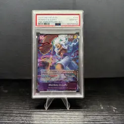 2025 ONE PIECE OP05 119 MONKEY D LUFFY ENGLISH 2ND ANNIVERSARY SET PROMO PSA 10 - Image 1
