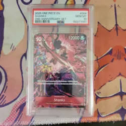 2025 ONE PIECE ENGLISH VERSION 2ND ANNIVERSARY SET 004 SHANKS PSA 10 - Image 1
