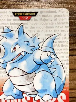 Pokemon Carddass Card Rhydon No.112 Bandai Pocket Monsters Red ver. 1996 - Image 4