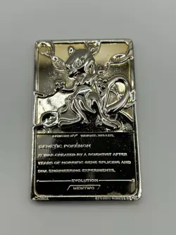 Pokemon Gold Plated Mewtwo Trading Card 1999 Limited Edition - Image 1