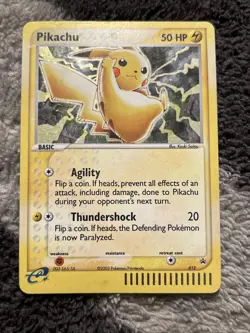 Pokemon Pikachu TCG Black Star Promo 012 E-Reader Holo Card 2003 Damaged - Image 1