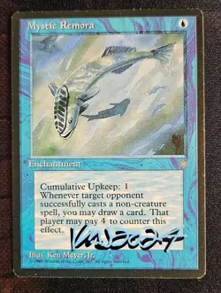 MTG Mystic Remora Ice Age Signed LP - Image 1
