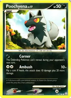 Pokemon TCG Poochyena LV.17 116/146 Common Legends Awakened VLP - Image 1