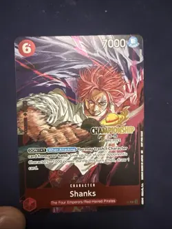 One Piece TCG Shanks P-083 CS Championship Pack 25-26 Stamped - Image 1