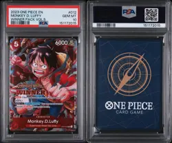 2023 ONE PIECE PROMOS WINNER PACK VOL.5 PROMO STAMP #012 MONKEY D. LUFFY PSA 10 - Image 3