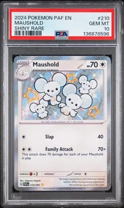 Pokemon Paldean Fates Maushold 210 PSA 10 - Image 1