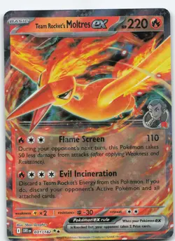 Team Rocket's Moltres ex 031/182 Double Rare SV10 Destined Rivals NM Pokemon - Image 1