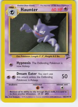 Haunter 043/130 Base Set 2 Uncommon Normal LP/MP Pokemon TCG - Image 1