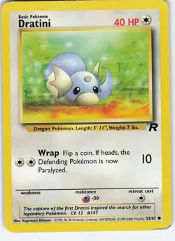 Dratini 53/82 Team Rocket Common Unlimited MP Pokemon TCG - Image 1
