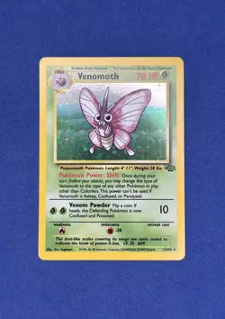 VENOMOTH UNLIMITED HOLO RARE - 13/64 WotC Pokemon TCG Jungle Set Vintage - Image 1