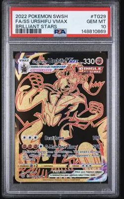 Pokemon Single Strike Urshifu VMAX (Secret) TG29/TG30: Brilliant Stars PSA 10 - Image 1