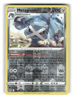 Metagross 119/195 Rare Silver Tempest Pokemon Reverse Holo Near Mint - Image 1